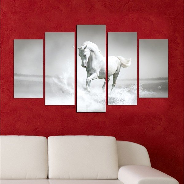 Višedijelna slika Bijeli konj, 110 x 60 cm-image-1