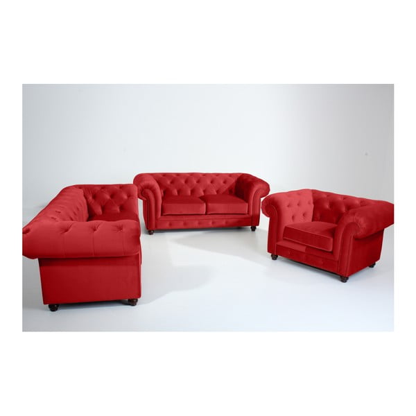 Crvena sofa Max Winzer Orleans Velvet, 196 cm-image-1
