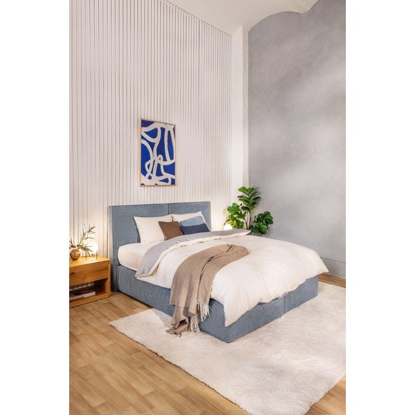 Plavi boxspring krevet 160x200 cm Olia Bold – Bonami Selection-image-1
