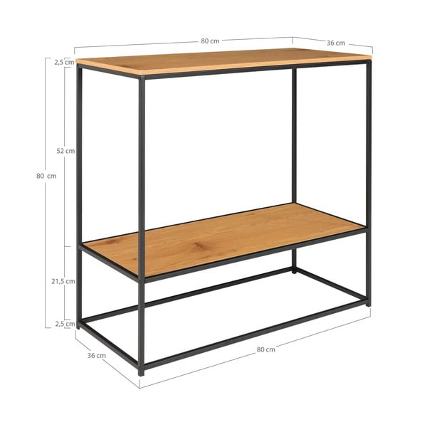 Pomoćni stol s pločom stola u dekoru hrasta u prirodnoj boji 80x36 cm Vita – House Nordic-image-4