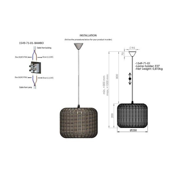 Viseća svjetiljka s bambusovim sjenilom Homemania Decor Bambus, Ø 25 cm-image-2