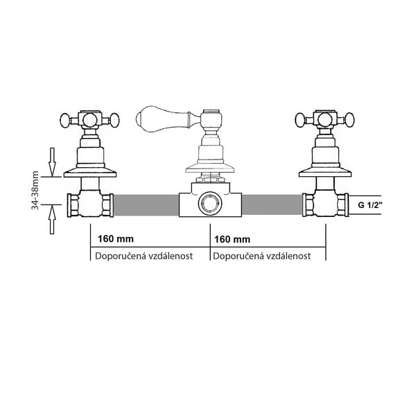 Ugrađena slavina za tuš u sjajno srebrnoj boji/u zlatnoj boji (s 2 izlaza) Antea – Sapho-image-3