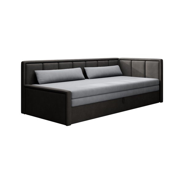 Tamno siva sklopiva/s prostorom za odlaganje sofa od šenila 214 cm Fulgeo – ELTAP