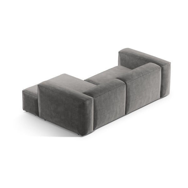 Svijetlo siva kutna garnitura od samta (s desnim kutom/s ležaljkom) Bergamo – Cosmopolitan Design-image-4