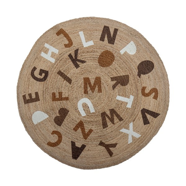 Juten okrugao tepih u prirodnoj boji ø 130 cm Dinne – Bloomingville Mini