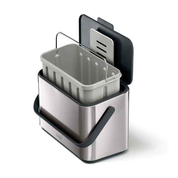 Kanta za bio otpad u srebrnoj boji 4 l Collect – Joseph Joseph-image-1