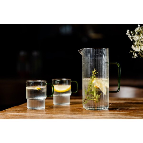 Zelene staklene šalice u setu 2 kom za cappuccino 350 ml Livio – Vialli Design-image-2