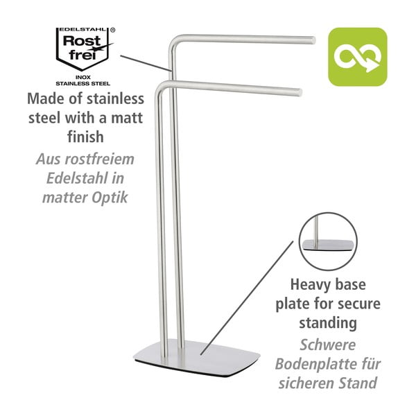 Stalak za ručnike od nehrđajućeg čelika Iria - Wenko-image-4