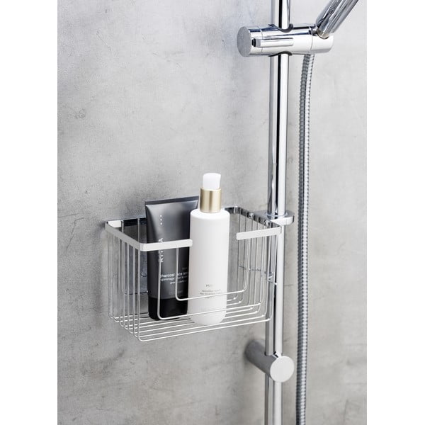 Kupaonska polica od nehrđajućeg čelika u sjajno srebrnoj boji s postavljanjem bez bušenja Valognes – Wenko-image-1