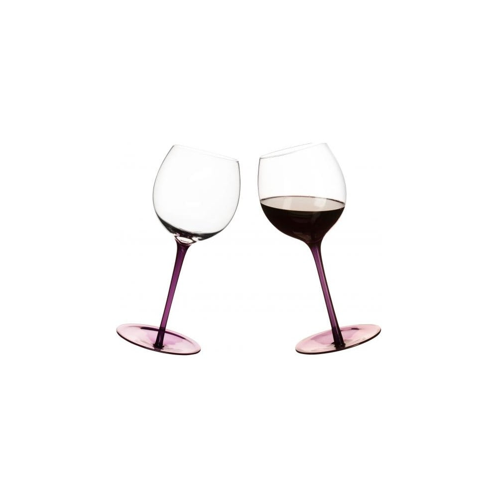 Set od 2 ljubičaste čaše za vino sa okruglim dnom Sagaform