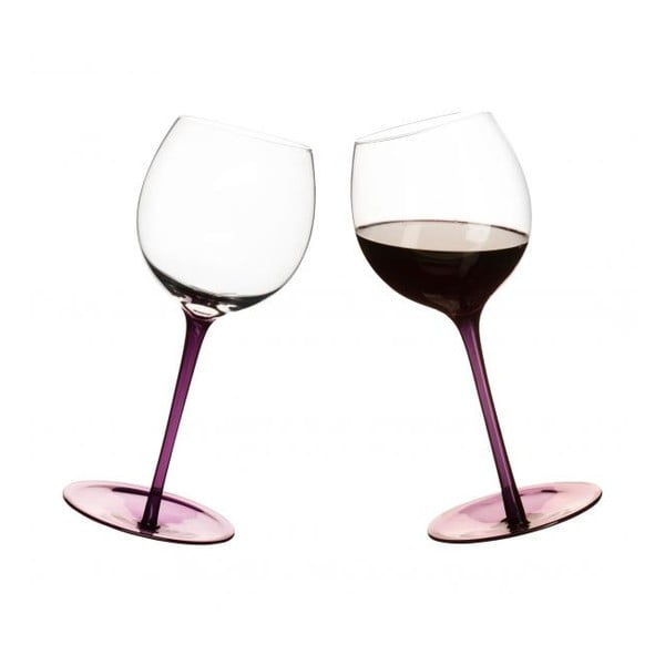 Set od 2 ljubičaste čaše za vino sa okruglim dnom Sagaform