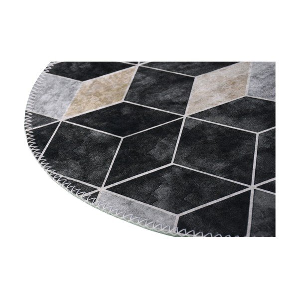 Bijelo-sivi perivi okrugli tepih ø 120 cm – Vitaus-image-2
