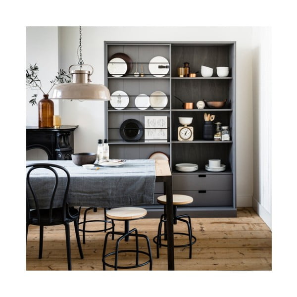 Crno bijela metalna stolica WOOOD-image-1