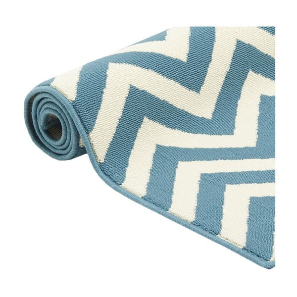 Svjetloplavi vanjski tepih Floorita Waves, 133 x 190 cm-image-3