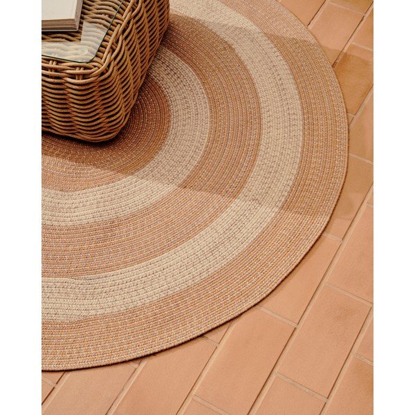 Unutarnji i vanjski tepih od recikliranih vlakna boje breskve 160x230 cm Leeith – Kave Home-image-2