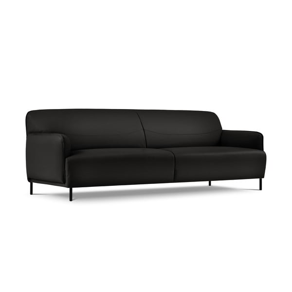 Crna kožna sofa Windsor & Co Sofas Neso, 235 x 90 cm-image-2