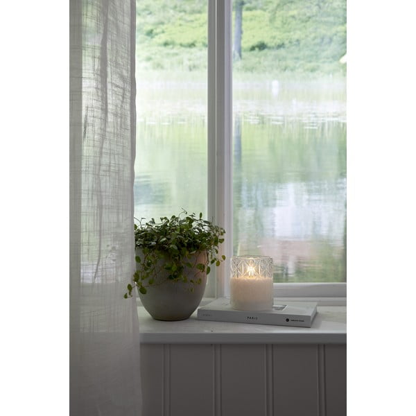 Bijela LED voštana svijeća u Star Trading Flamme Romb staklu, visina 10 cm-image-3