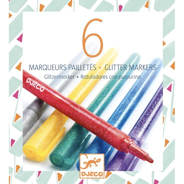 Komplet od 6 blistavih markera Djeco Glitter-image-1