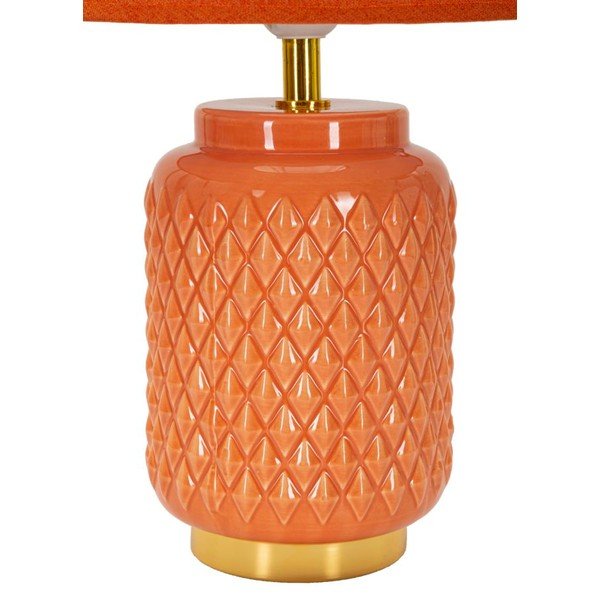 Narančasta stolna lampa keramička s tekstilnim sjenilom (visina 44 cm) – Mauro Ferretti-image-2