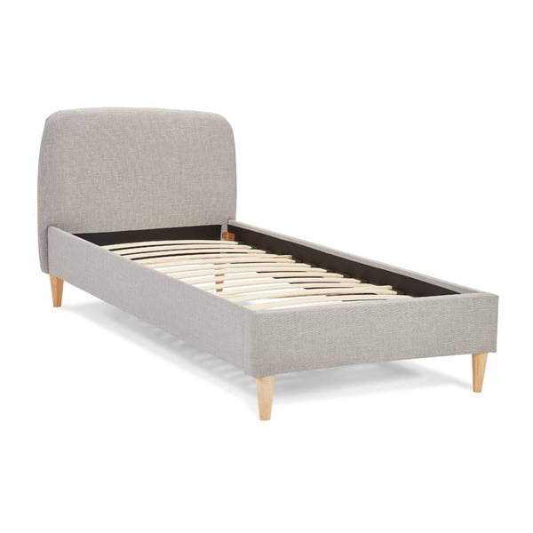 Sivi tapecirani krevet s podnicom 90x200 cm Drome - Kokoon