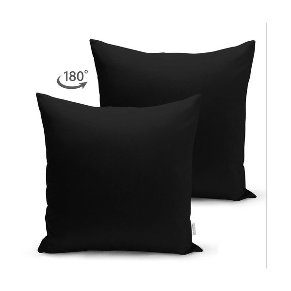 Crna jastučnica Minimalist Cushion Covers, 45 x 45 cm-image-1