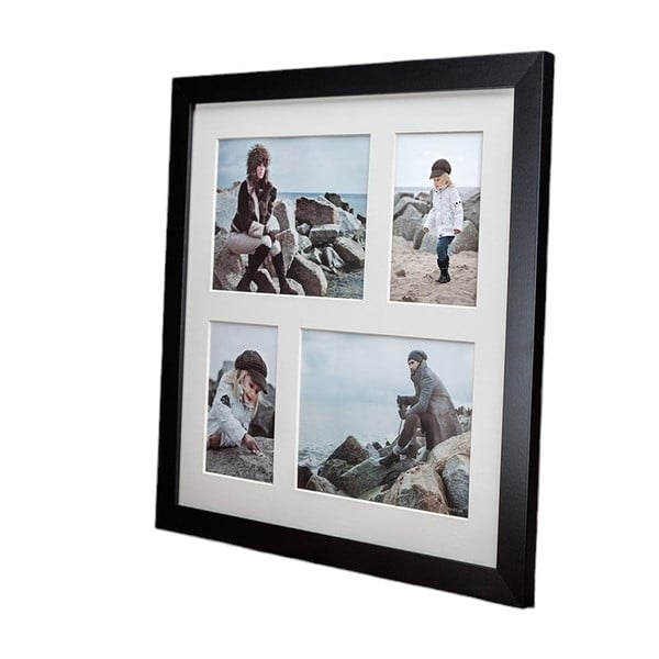 Crni okvir za 4 fotografije Styler Narvik, 39 x 39 cm