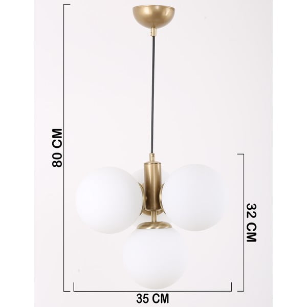 Bijela/u zlatnoj boji viseća svjetiljka sa staklenim sjenilom ø 15 cm Hector – Squid Lighting-image-4