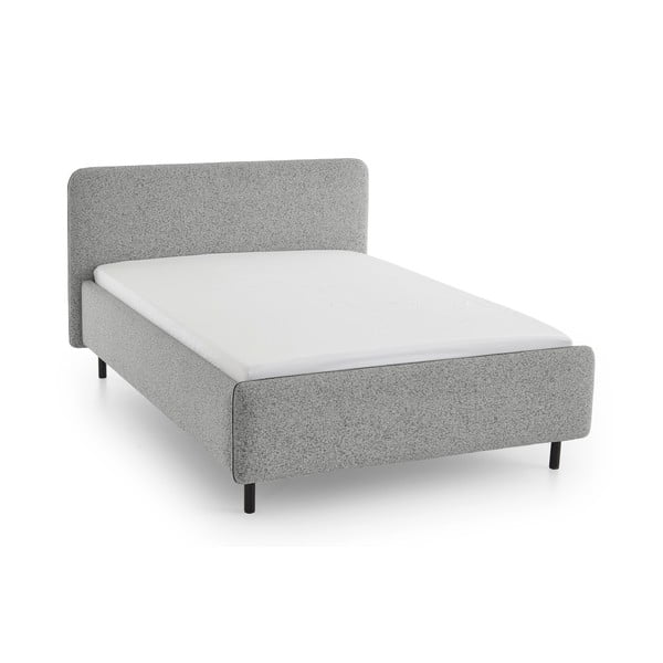 Svijetlo sivi tapecirani bračni krevet s prostorom za odlaganje s podnicom 140x200 cm Primo – Meise Möbel-image-2