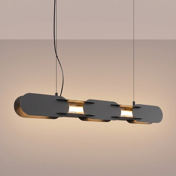 Crna metalna LED viseća svjetiljka CHAIN – Thoro-image-1