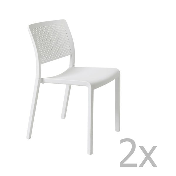 Set od 2 bijele vrtne stolice Resol Trama Simple