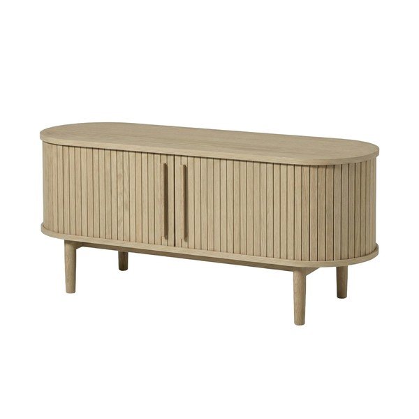 TV komoda u dekoru hrasta u svijetloj prirodnoj boji 140x56x40 cm Meta – Unique Furniture
