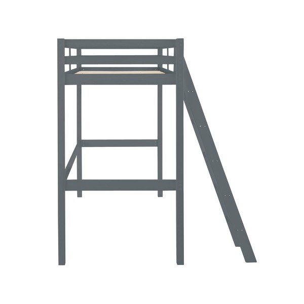 Sivi uzdignuti krevet od borovine Støraa Alpi2, 90 x 200 cm-image-2