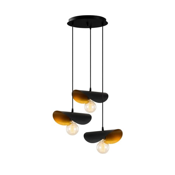 Crna/u zlatnoj boji viseća svjetiljka s metalnim sjenilom ø 45 cm Sivani – Opviq lights