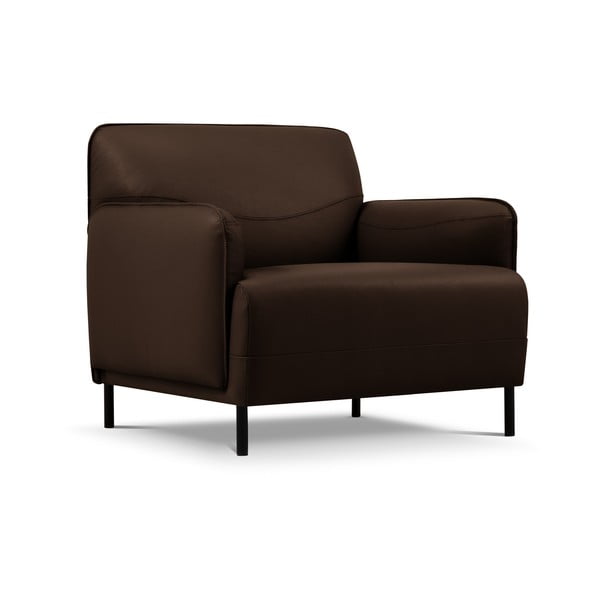 Smeđa kožna fotelja Windsor & Co Sofas Neso