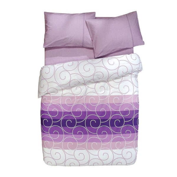 Komplet posteljine i plahti Holiday Violet, 160x220 cm