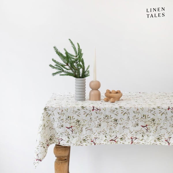 Laneni stolnjak s božićnim motivom 140x140 cm – Linen Tales