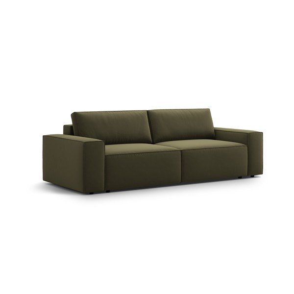 Zelena baršunasti sklopiva/s prostorom za odlaganje sofa 247 cm Jodie – Micadoni -image-3