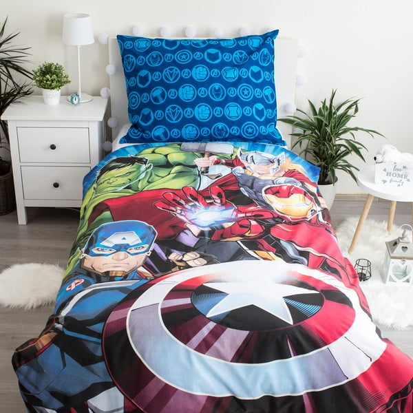 Pamučna dječja posteljina za krevet za jednu osobu sa svjetlećim efektom 140x200 cm Avengers - Jerry Fabrics-image-1