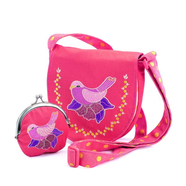 Komplet ružičastih dječjih torbica i novčanika Djeco Doves