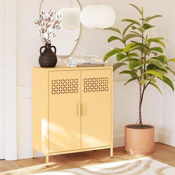 Žuti  metalni ormarić 80x102x40 cm Annie – Støraa-image-1