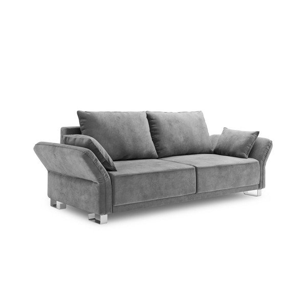 Sivi trosjed na razvlačenje s baršunastim pokrivačem Windsor &amp; Co Sofas Pyxis-image-2