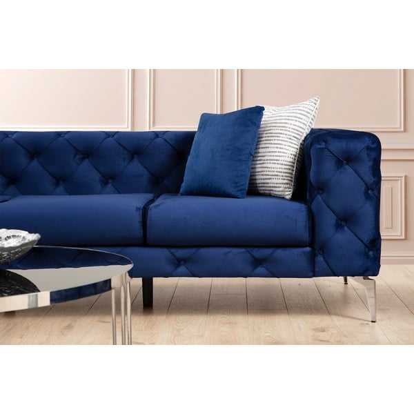 Tamno plava baršunasti sofa 197 cm Como – Artie-image-4