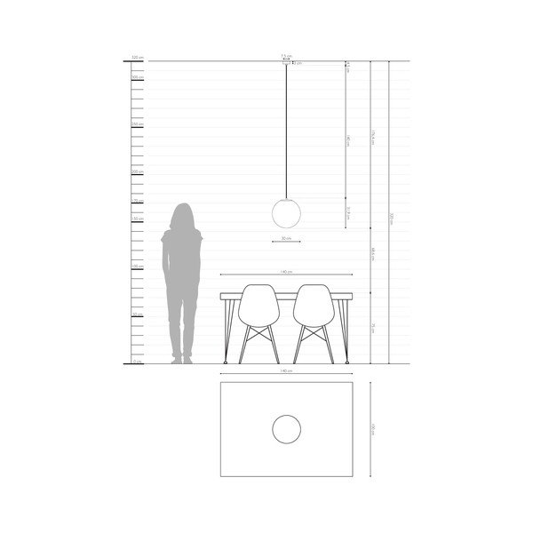Bijela viseća svjetiljka s bakrenim grlom Sotto Luce TSUKI L, ⌀ 30 cm-image-3