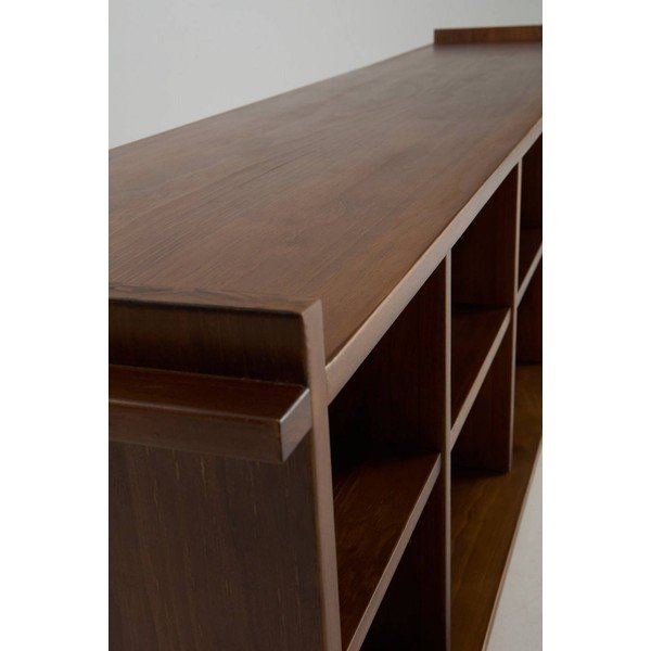 Biblioteka od masivnog bora u tamnoj prirodnoj boji 193x60x40 cm Apelvik – Jotex-image-2