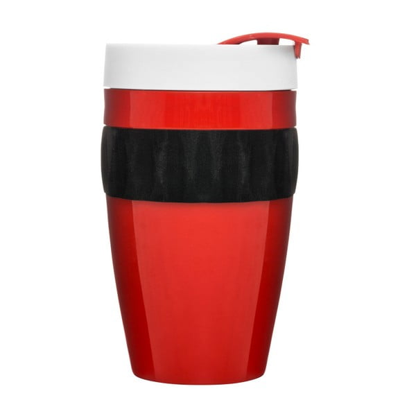Crveno-crna termo šalica Sagaform To Go Mug, 400 ml