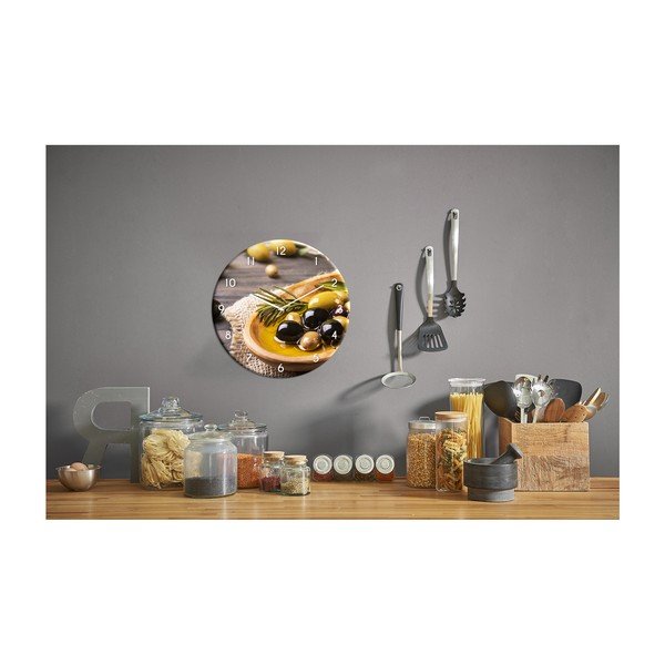Stakleni zidni sat Styler Gold, ø 30 cm-image-2