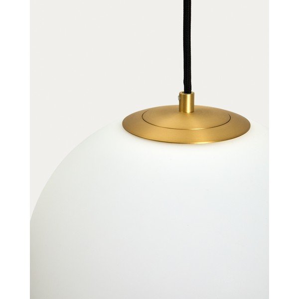 Bijela/u zlatnoj boji viseća svjetiljka sa staklenim sjenilom ø 10 cm Brisia – Kave Home-image-2