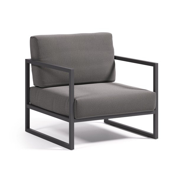 Tamno siva metalna vrtna fotelja Comova – Kave Home