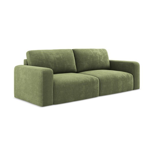 Zelena sklopiva/s prostorom za odlaganje sofa od šenila 252 cm Kona – Makamii-image-2