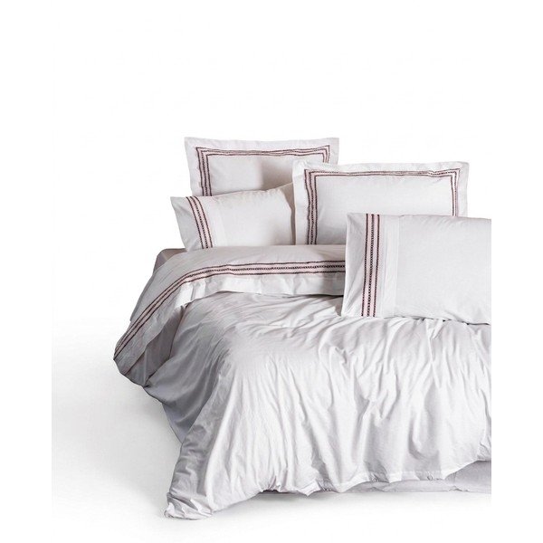 Bijela posteljina za bračni krevet/za produženi krevet od renforce pamuka 240x220 cm Red Heritage Lines – Mila Home Luxury